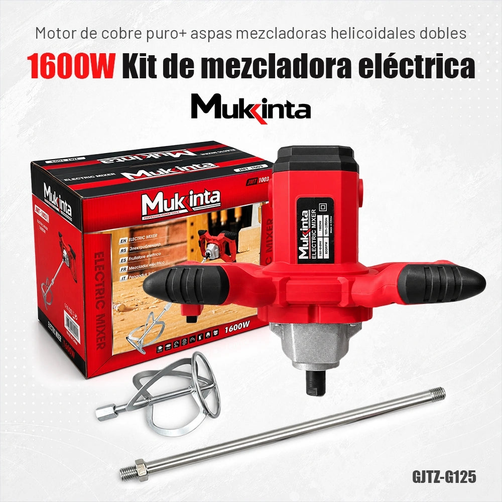 Mezcladora Eléctrica Mukinta 1600W con 6 Velocidades | GJTZ-G125