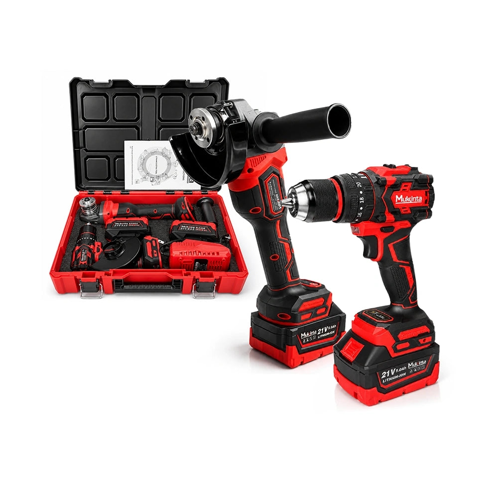 Kit Mukinta 48V Taladro de Impacto y Amoladora Angular de 125 mm con 2 Baterías | GJTZ-G126