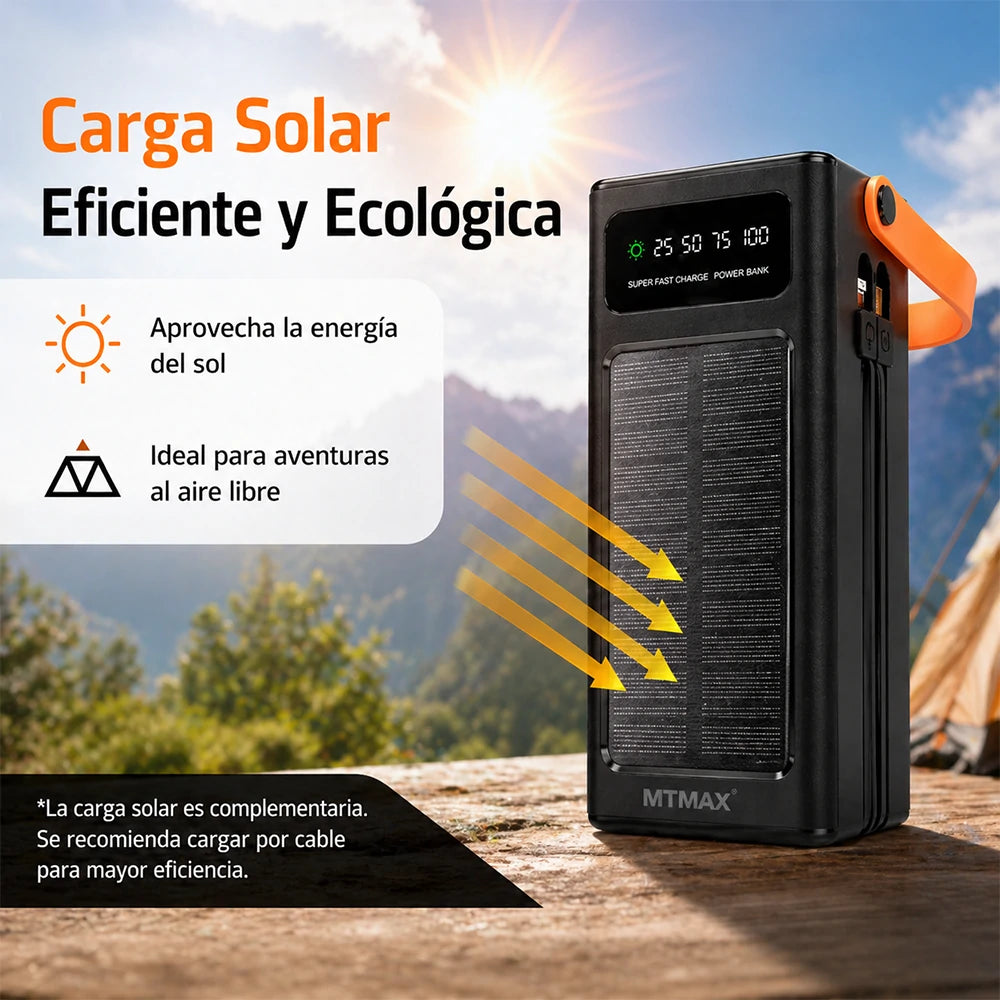 MTMAX Power Bank Solar 50000mAh 22.5W | MundoMax SV