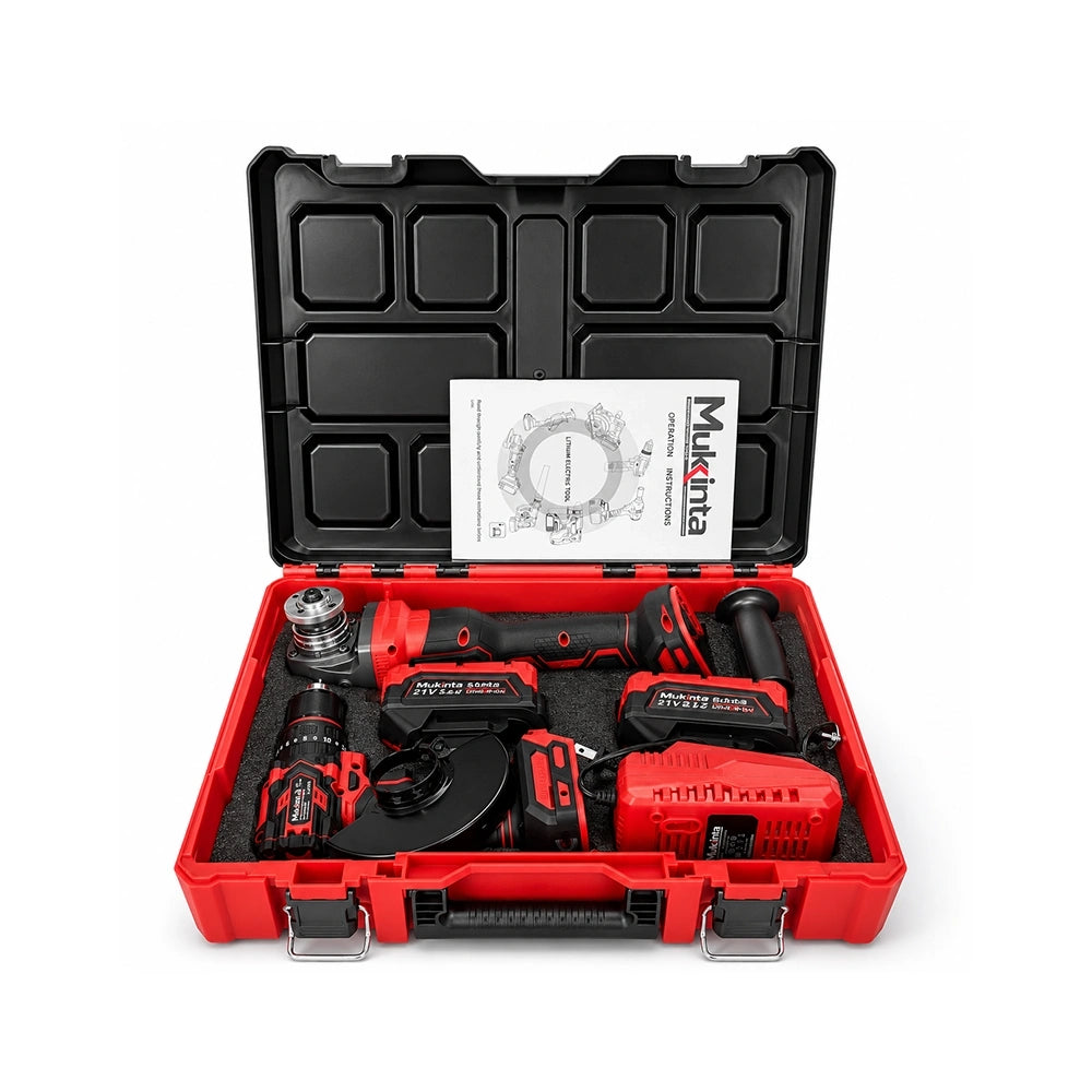 Kit Mukinta 48V Taladro de Impacto y Amoladora Angular de 125 mm con 2 Baterías | GJTZ-G126