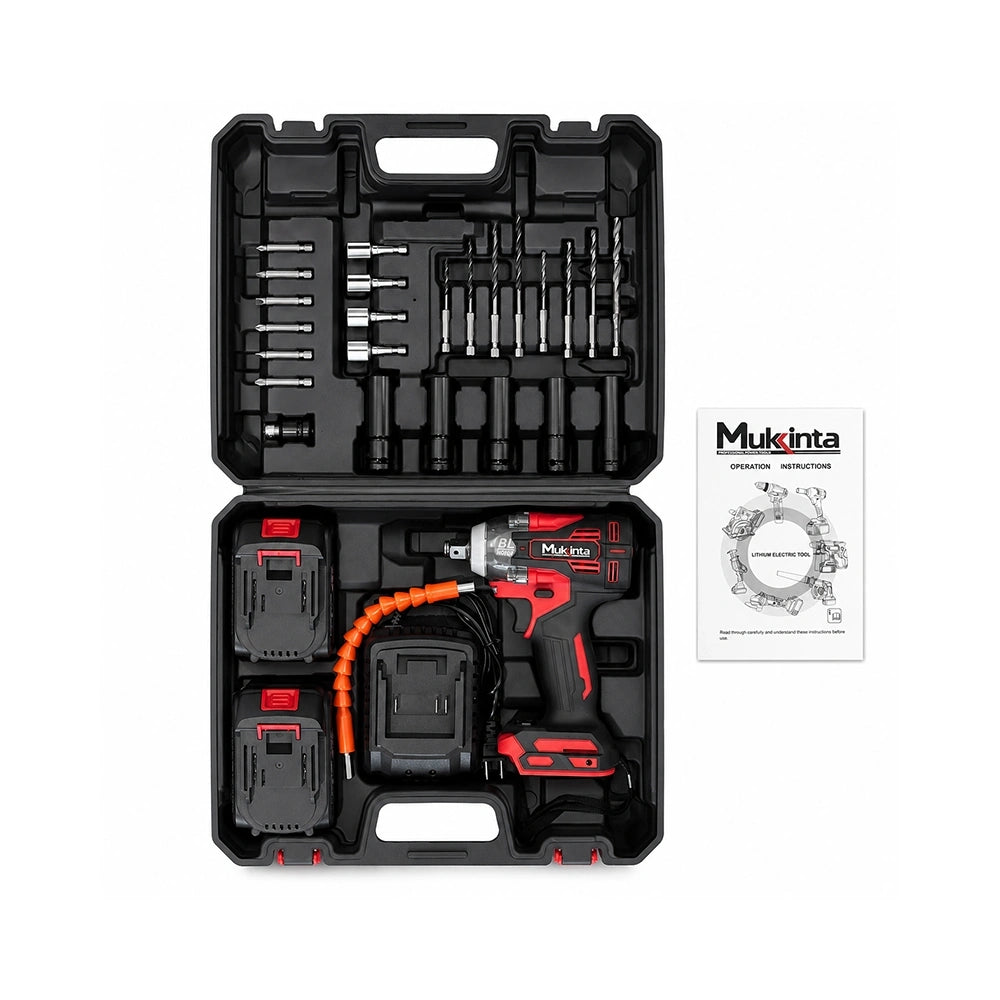 Llave de Impacto Inalámbrica Brushless Mukinta 68V con 2 Baterías | GJTZ-G123