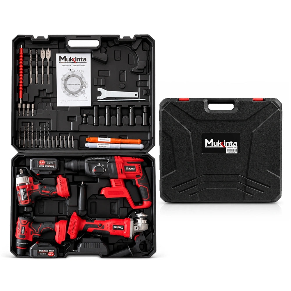 Kit de 4 Herramientas Inalámbricas Mukinta 68V con 2 Baterías