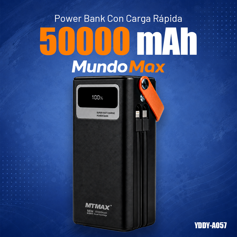 MTMAX Power Bank 50000mAh 66W | MundoMax SV